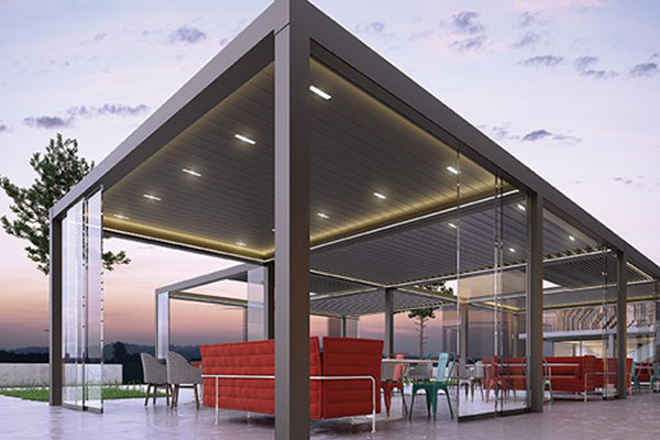 Retractable Motorised Roof Pergola Awning London Commercial Architecture Outdoor