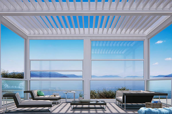 Retractable Motorised Roof Pergola Awning London Commercial Architecture Outdoor