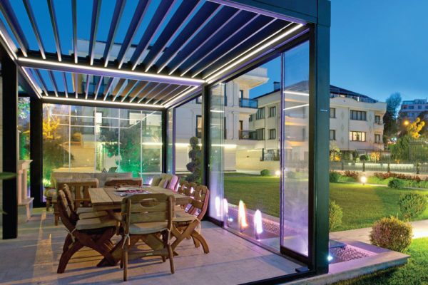 Retractable Motorised Roof Pergola Awning London Commercial Architecture Outdoor