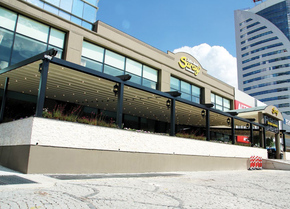 Retractable Motorised Roof Pergola Awning London Commercial Architecture Outdoor