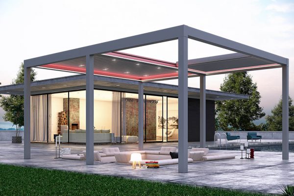 Retractable Tilting Louvred Roof System Awning Frame Retractable Tilting Louvred Roof System Awning Frame