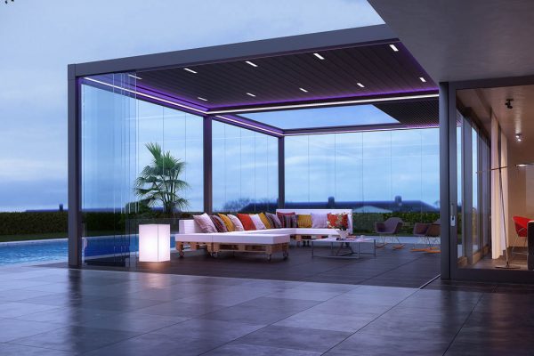 Retractable Tilting Louvred Roof System Awning Frame Retractable Tilting Louvred Roof System Awning Frame