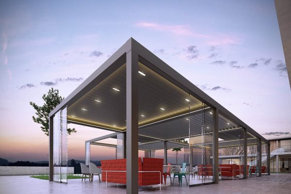 Retractable Tilting Louvred Roof System Awning Frame Retractable Tilting Louvred Roof System Awning Frame