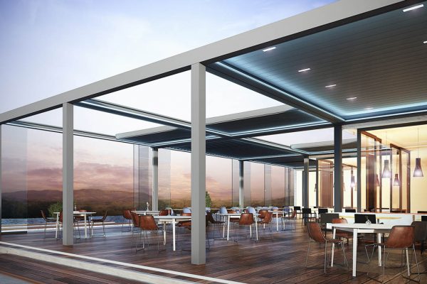 Retractable Tilting Louvred Roof System Awning Frame Retractable Tilting Louvred Roof System Awning Frame