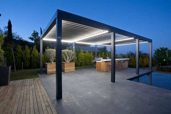 Retractable Tilting Louvred Roof System Awning Frame Retractable Tilting Louvred Roof System Awning Frame