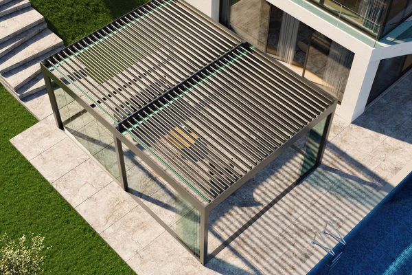 Tilting Louvred Roof System Awning Tilting Louvred Roof System Awning