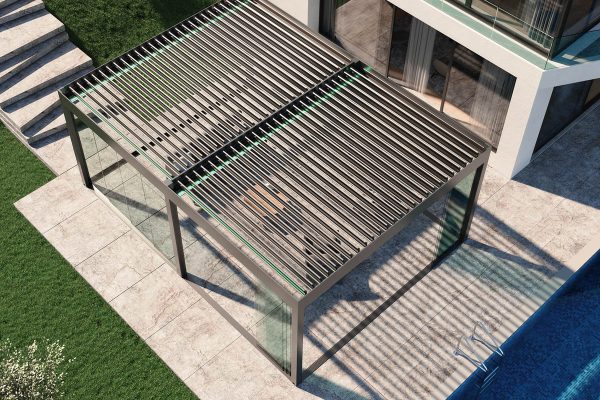 Tilting Louvred Roof System Awning Tilting Louvred Roof System Awning