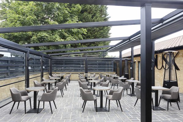 Bentley Golf Club Retractable Roof System Outdoor Dining