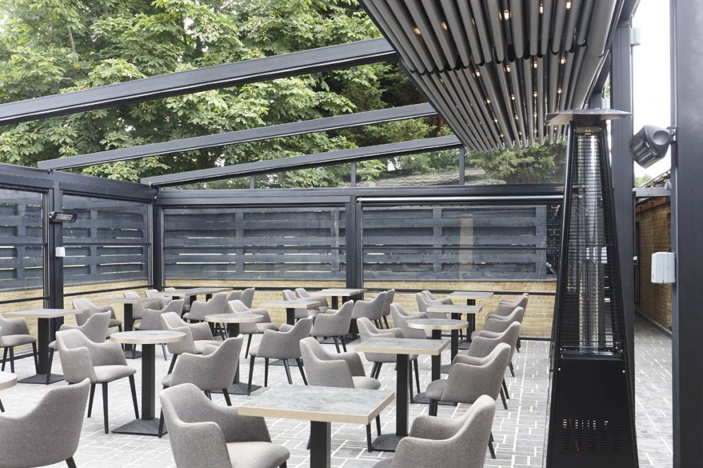 Bentley Golf Club Retractable Roof System Outdoor Dining