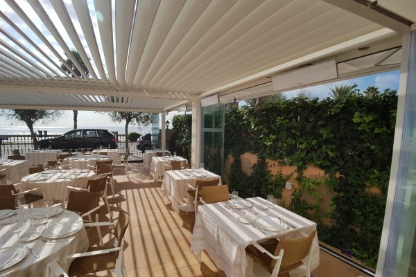 Outdoor Heating Parasols External Venetian Retractable Motorised Roof Pergola Awning London Commercial Architecture Outdoor
