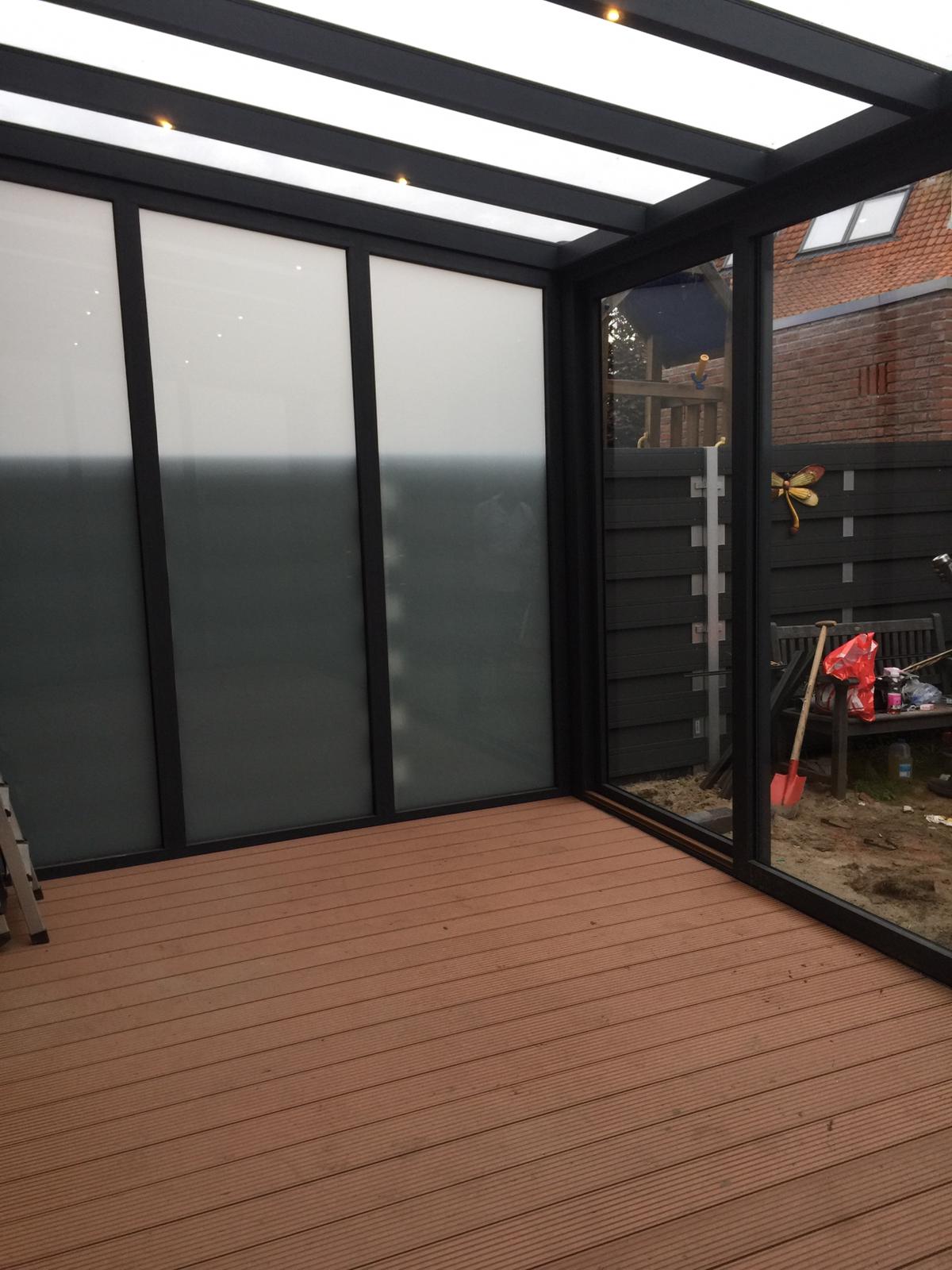 Glass Winter Garden Structures Outdoor Heating Parasols External Venetian Retractable Motorised Roof Pergola Awning London Commercial Architecture Outdoor