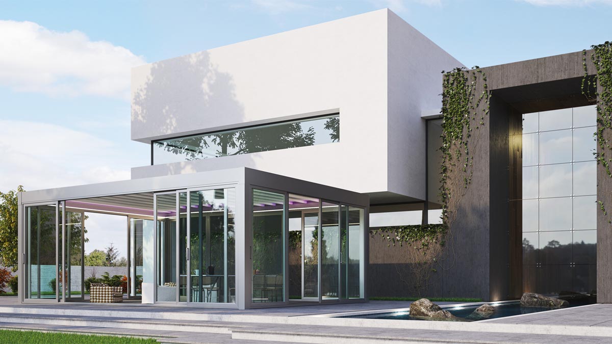 Retractable Motorised Roof Pergola Awning London Commercial Architecture Outdoor