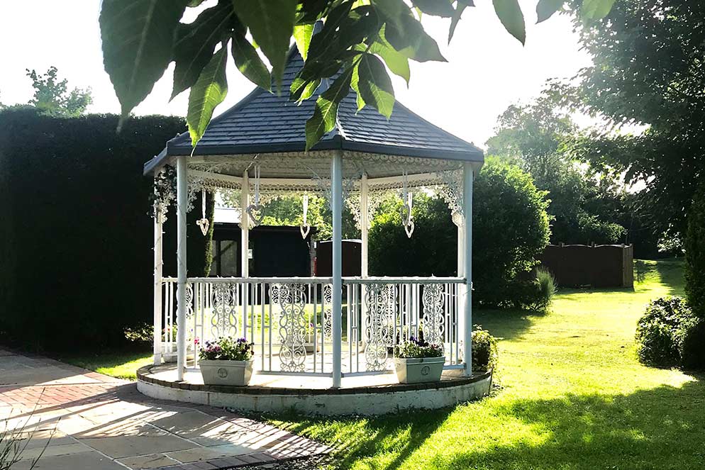 Traditional gazebo in a garden space