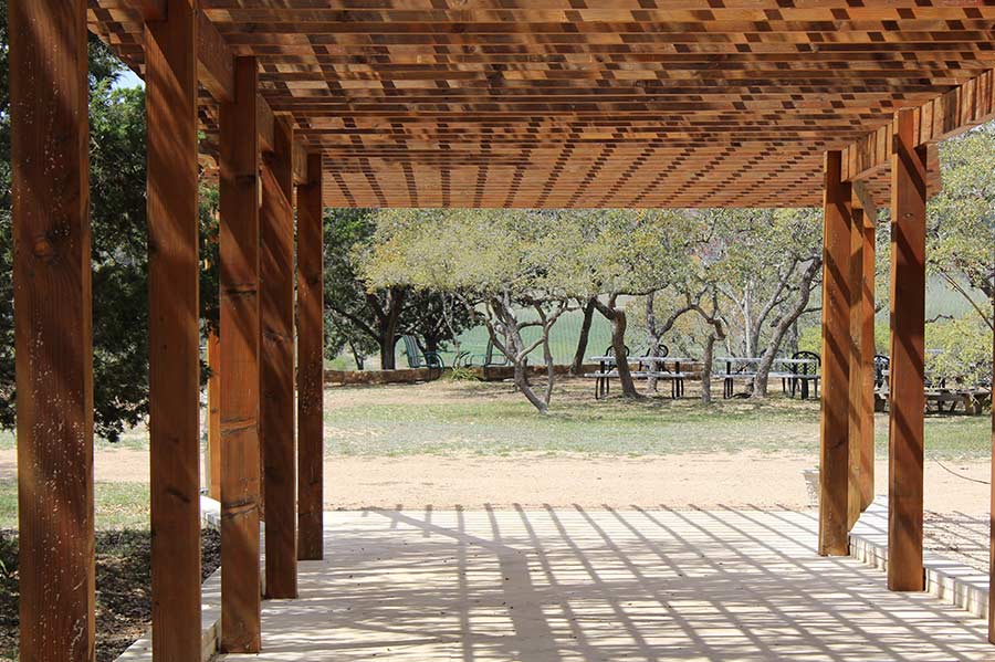 traditional wooden pergola