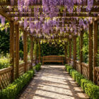 Pergola walkway in beautiful garden